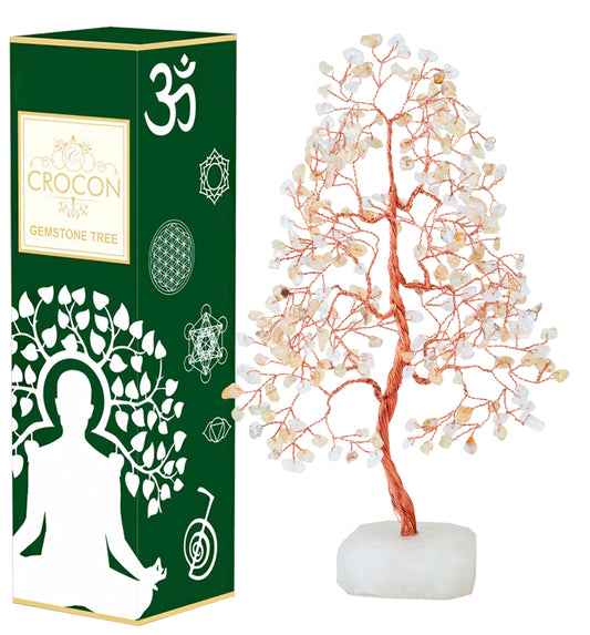 Crocon® Citrine Crystals Tree of Life Quartz Base, Birthday Gifts for Women, Men Home & Office Decor Money Tree Healing Crystals Womens Gifts Ideas House Warming Gift Sister Unique Decoration Present
