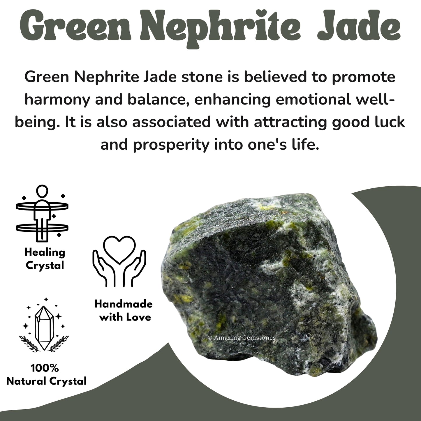 Amazing Gemstone Green Jade Raw Crystals and Healing Stones, Natural Rocks for Tumbling and DIY Raw Stones and Crystals (1 lb)