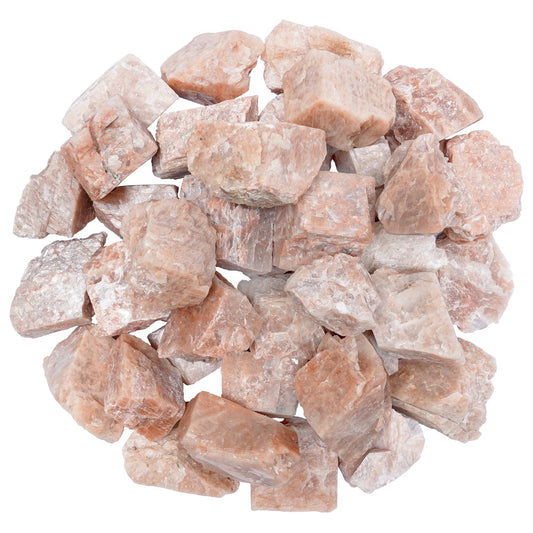 Crocon® 1LB Peach Moonstone Rough Bulk Rocks Natural Stone Spiritual Gifts Raw Gemstone Crystals and Stones Tumbling Cabbing Polishing Gem Mining Chakra Balancing Reiki Healing Home Office Décor