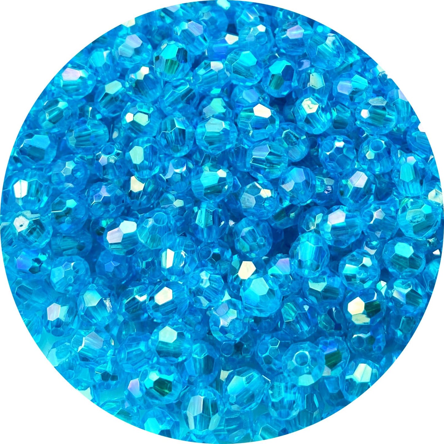 Tingoons 400 PCS 8mm Acrylic Faceted Spacer Beads AB Color Glossy Round Loose Beads for Jewelry Making Bracelet Necklace Earring Ornament Wind Chimes Key Chains(Aquamarine AB)