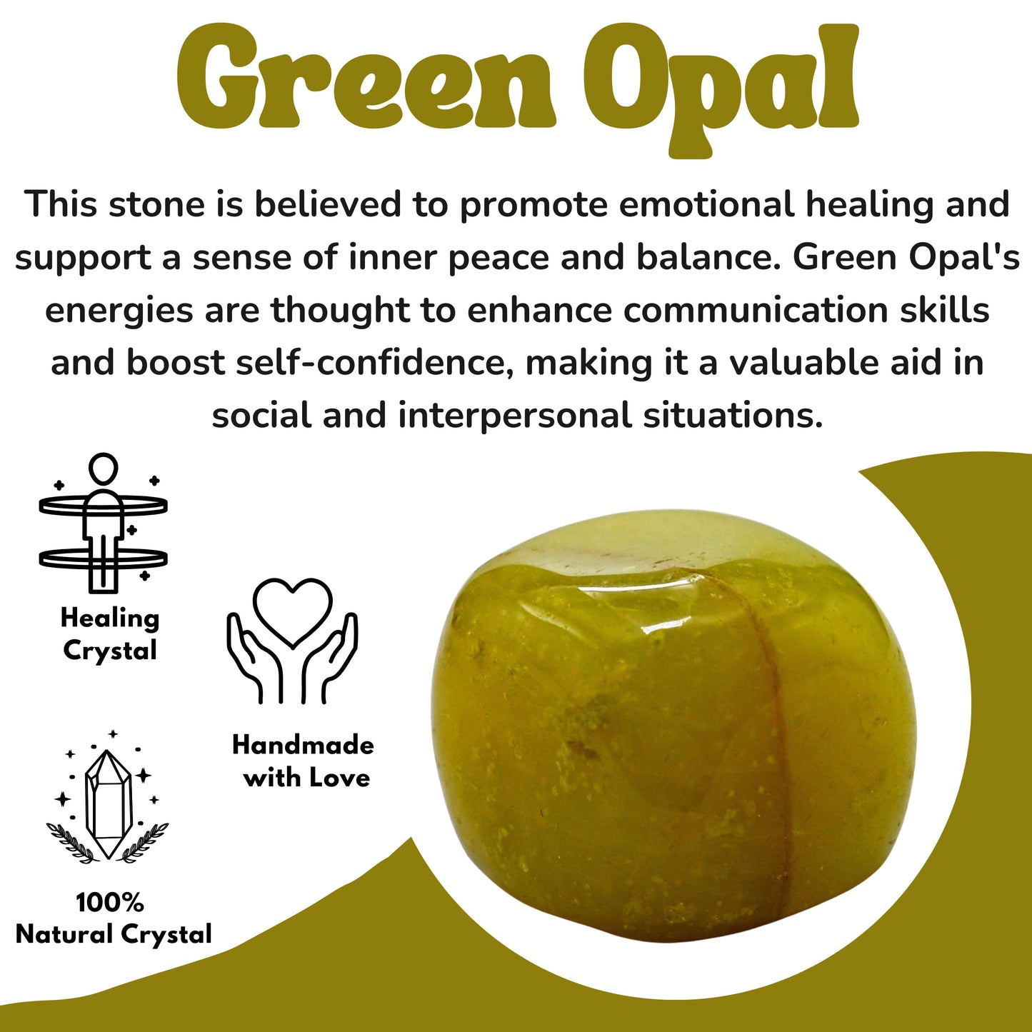 Amazing Gemstone Green Opal Crystals and Healing Stones Tumbled - 1 oz Green Opal Stone Gem Stones, Natural Healing Stones for Energy Balance, Stress Relief - Premium Polished Gems Rocks