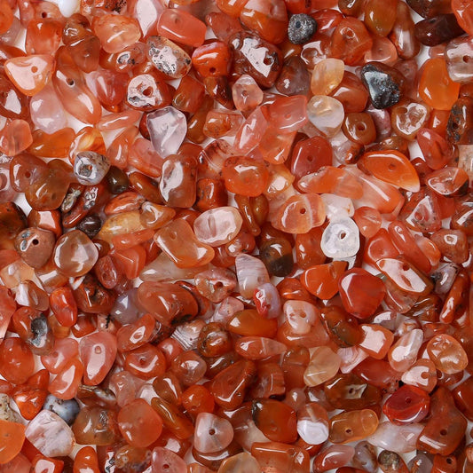 LAIDANLA Red Agate 400pcs Natural Chip Stone Beads 5-8mm Healing Crystal Irregular Gemstones Drilled DIY Loose Rocks Bead Crystal for Bracelet Earrings Necklace Jewelry Making Crafting