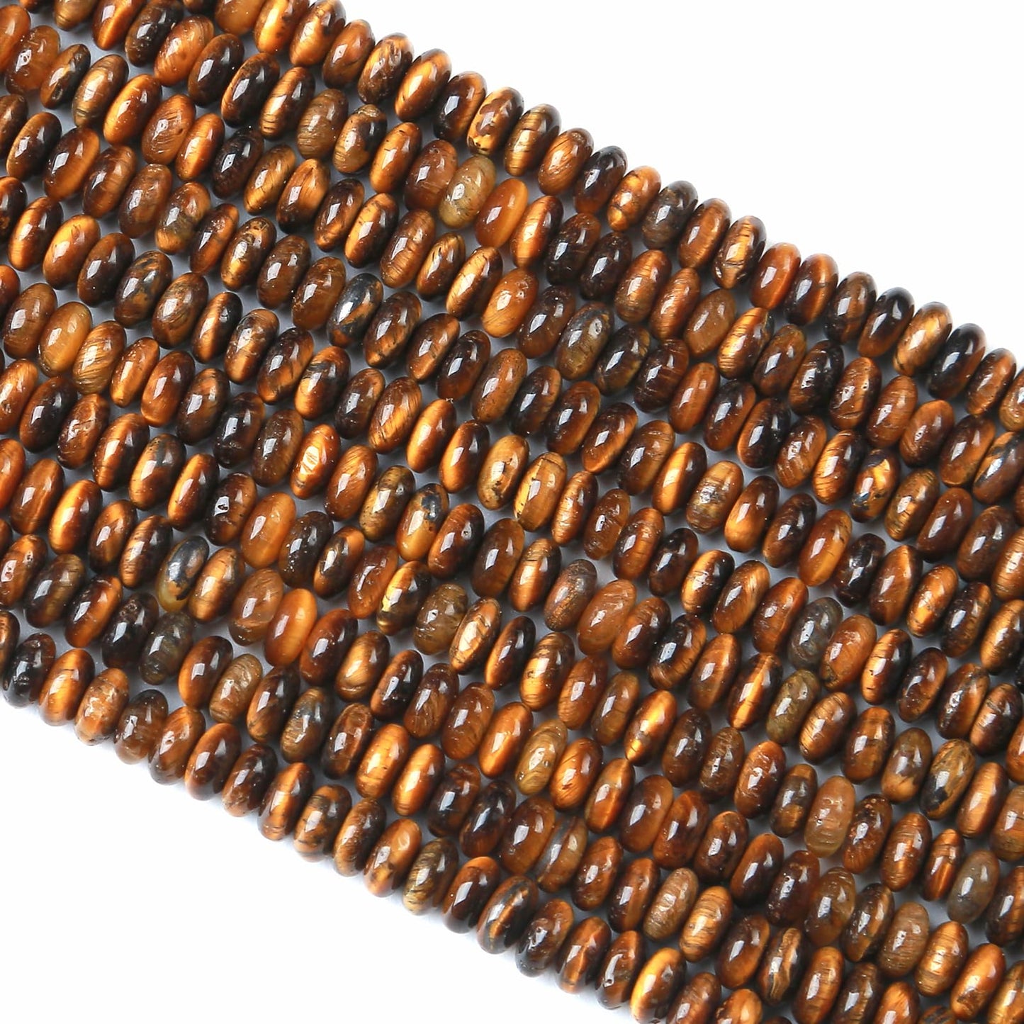 2x4MM 150PCS Yellow Tiger Eye Tube Rondelle Abacus Disk Spacer Loose Beads for Jewelry Making Bracelet DIY Accessories
