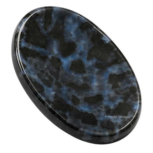 Amazing Gemstone Indigo Gabbro Worry Stone Crystals and Healing Stones - Stones for Stress Relief - Piedra Crystal Fidget for Meditation, Relaxation - Unique Stocking Stuffers and Birthday Gift