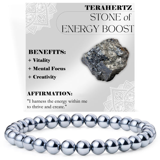 Bivei Terahertz - Energy Boost - 6mm Beaded Bracelets for Women Handmade Semi Precious Natural Stone Stretch Elastic Jewelry for Women Yoga Protection Gifts Small