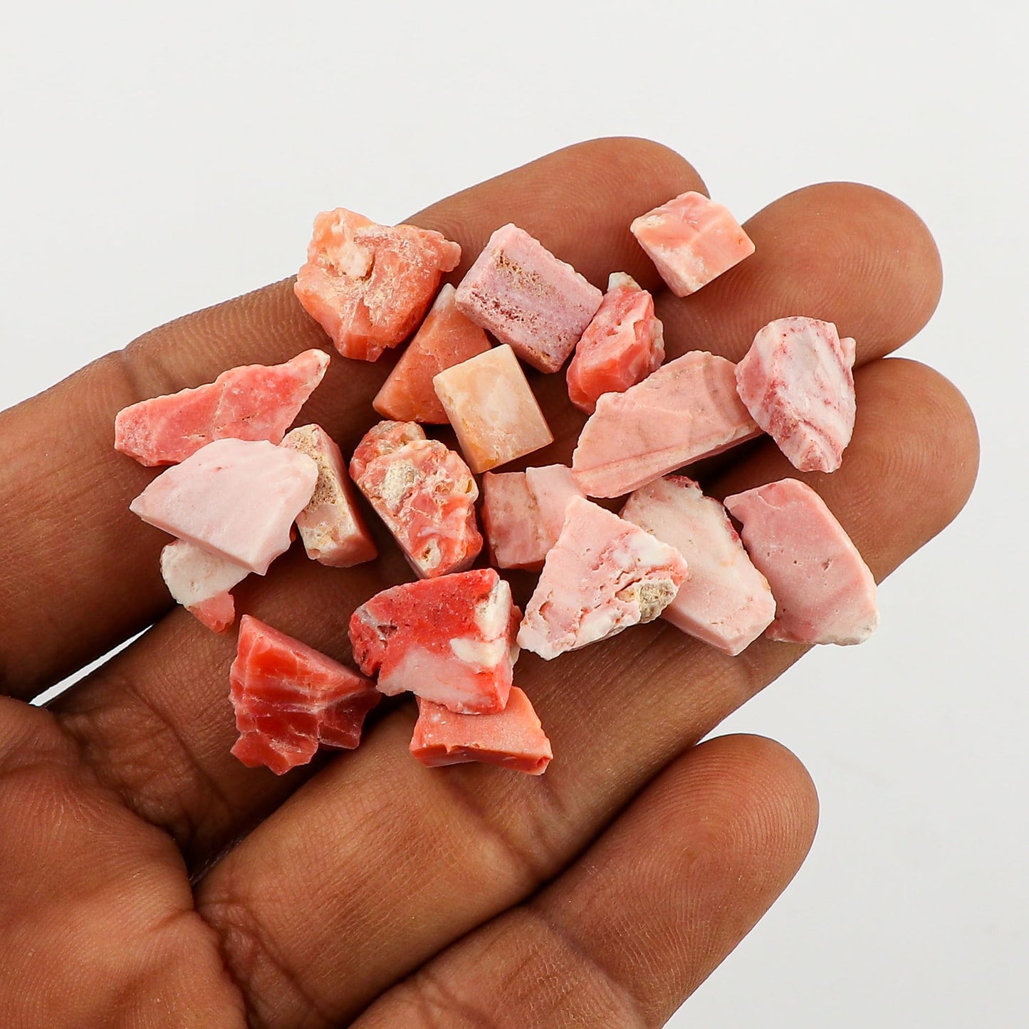 CRYSTALINES 50cts, Wholesale Natural Raw Pink Opal Gemstones, Rough Stone Lot, Bulk Loose Supplies for Jewelry Making, DIY Crafting, Healing Crystals, October Birthstone, Gem Collection, 8 to 10pcs