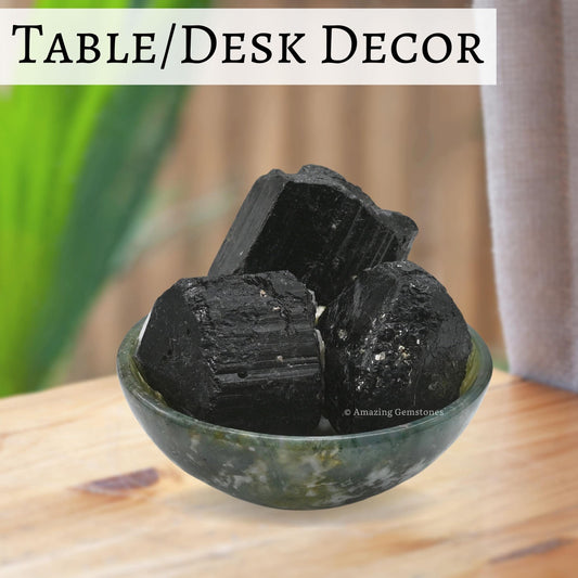 Amazing Gemstone Black Tourmaline Raw Protection Crystals and Healing Stones, Natural Rocks for Tumbling and DIY Raw Stones and Crystals (1 Piece)