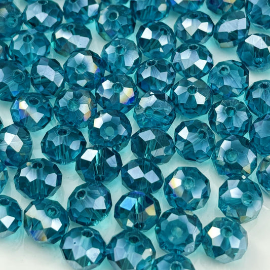YHYPOCI 400pcs 4mm Crystal Glass Beads for Crafts Faceted Rondelle Glass Beads for Jewelry Making Crystal Spacer Beads for Necklaces Bracelets Earrings DIY Craft(Peacock Blue AB)