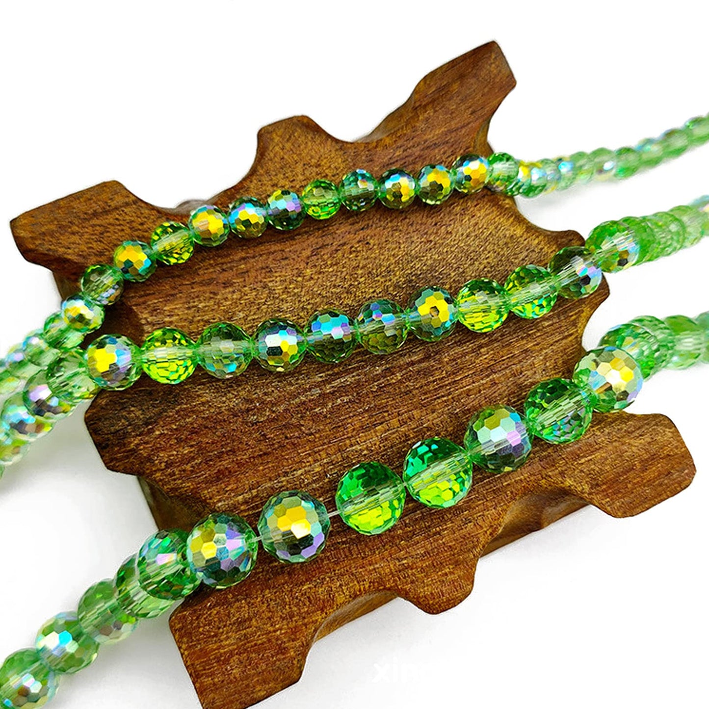 Dowarm 10MM Round Crystal Beads for Jewelry Making, Faceted Crystal Glass Beads for Crafts Bracelet Wind Chimes Suncatcher, #5003 Rondelle Spacer Beads, Loose Gemstones, 50PCS, Light Green AB