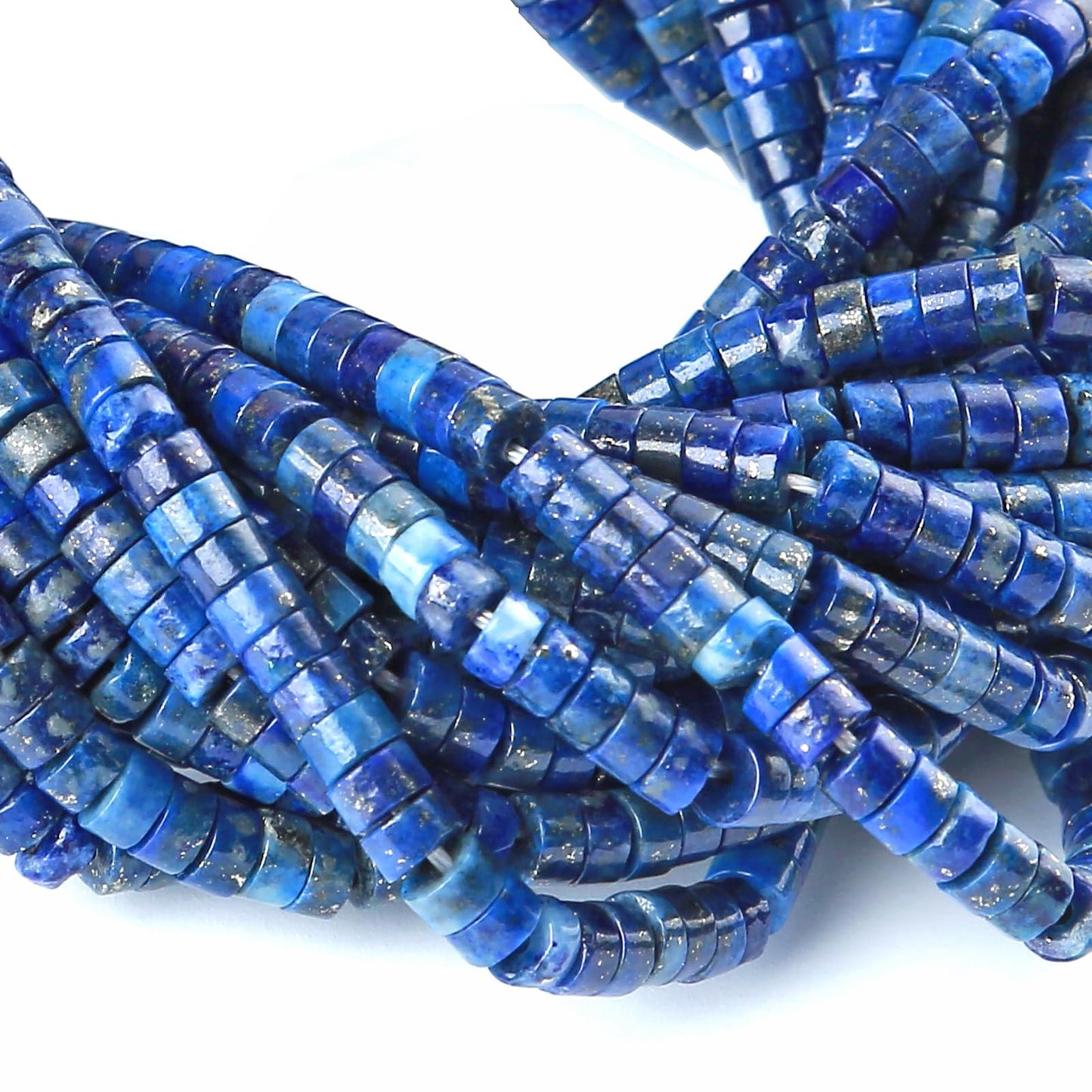 2x4MM 150PCS Lapis Lazuli Tube Cylinder Rondelle Abacus Disk Spacer Loose Beads for Jewelry Making