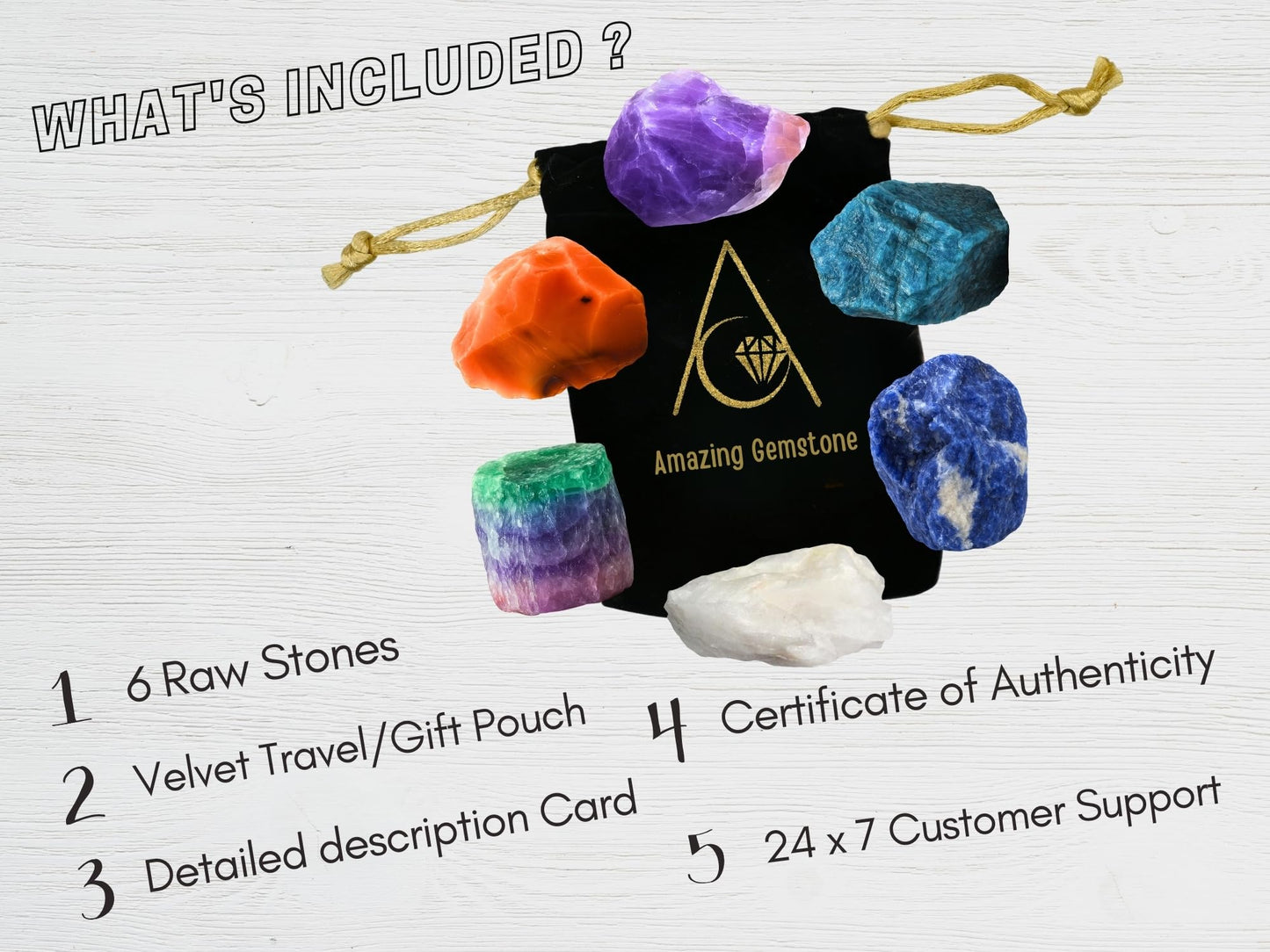 Amazing Gemstone Crystals for Studying Students Success Manifestation, Set of 6 Amethyst, Sodalite, Carnelian, White Agate, Fluorite and Apatite Healing Crystals and Stones