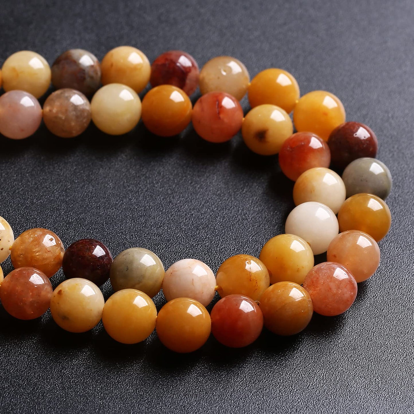 12MM 32PCS Natural Stone Golden Thread Jade Crystal Loose Beads for Jewelry Making DIY Bracelet Necklace 1 Strand 15’’