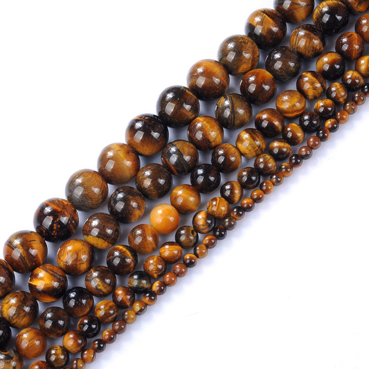 Natural Stone Beads 2mm Yellow Tiger Eye Gemstone Round Loose Beads Crystal Energy Stone Healing Power for Jewelry Making DIY,1 Strand 15"