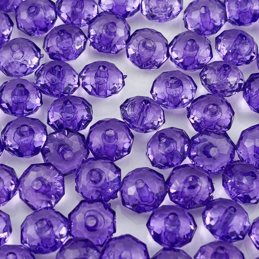 YHYPOCI 1000pcs 6mm Acrylic Crystal Beads, Faceted Rondelle Acrylic Spacer Beads for Wind Chimes Bracelet Necklace Earring Keychain Jewelry Making DIY Crafts(Bluish Violet)