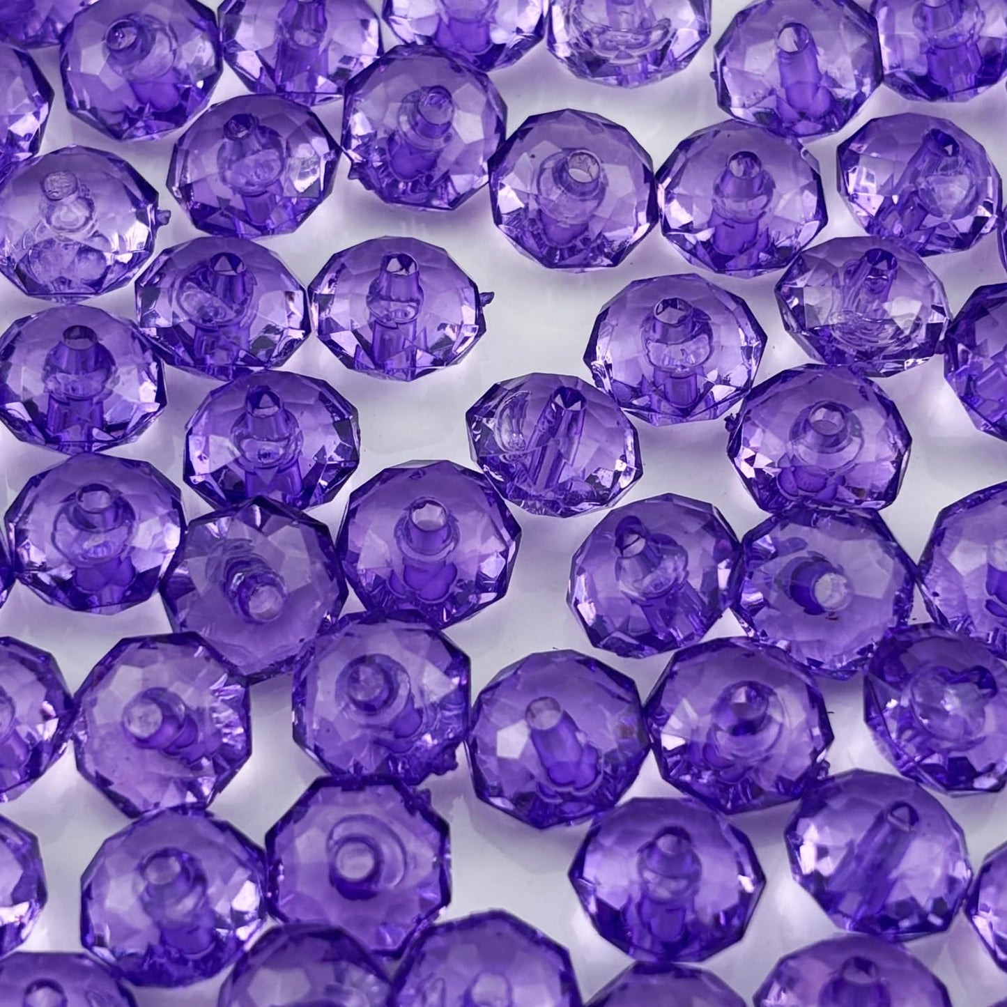 YHYPOCI 400pcs 8mm Acrylic Crystal Beads, Faceted Rondelle Acrylic Spacer Beads for Wind Chimes Bracelet Necklace Earring Keychain Jewelry Making DIY Crafts(Bluish Violet)