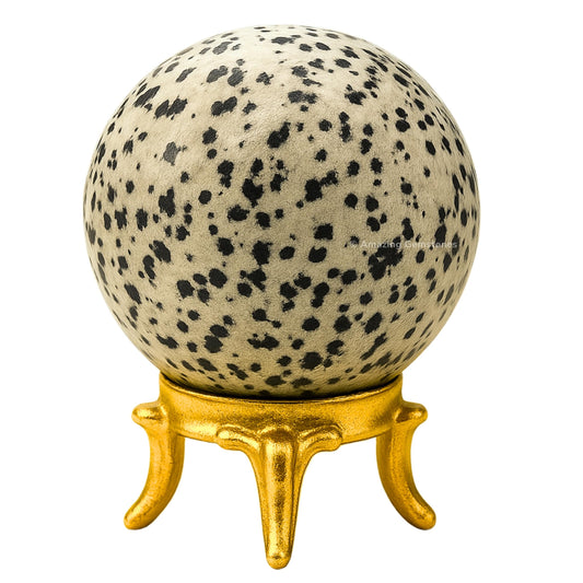 Amazing Gemstone Dalmatian Jasper Crystal Ball with Stand - 2 Inches Crystal Sphere Meditation Balls for Witchcraft and Decorative Balls