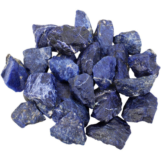 rockcloud 1 lb Natural Crystals Raw Rough Stones for Cabbing,Tumbling,Cutting,Lapidary,Polishing,Reiki Crytsal Healing,Blue Sodalite
