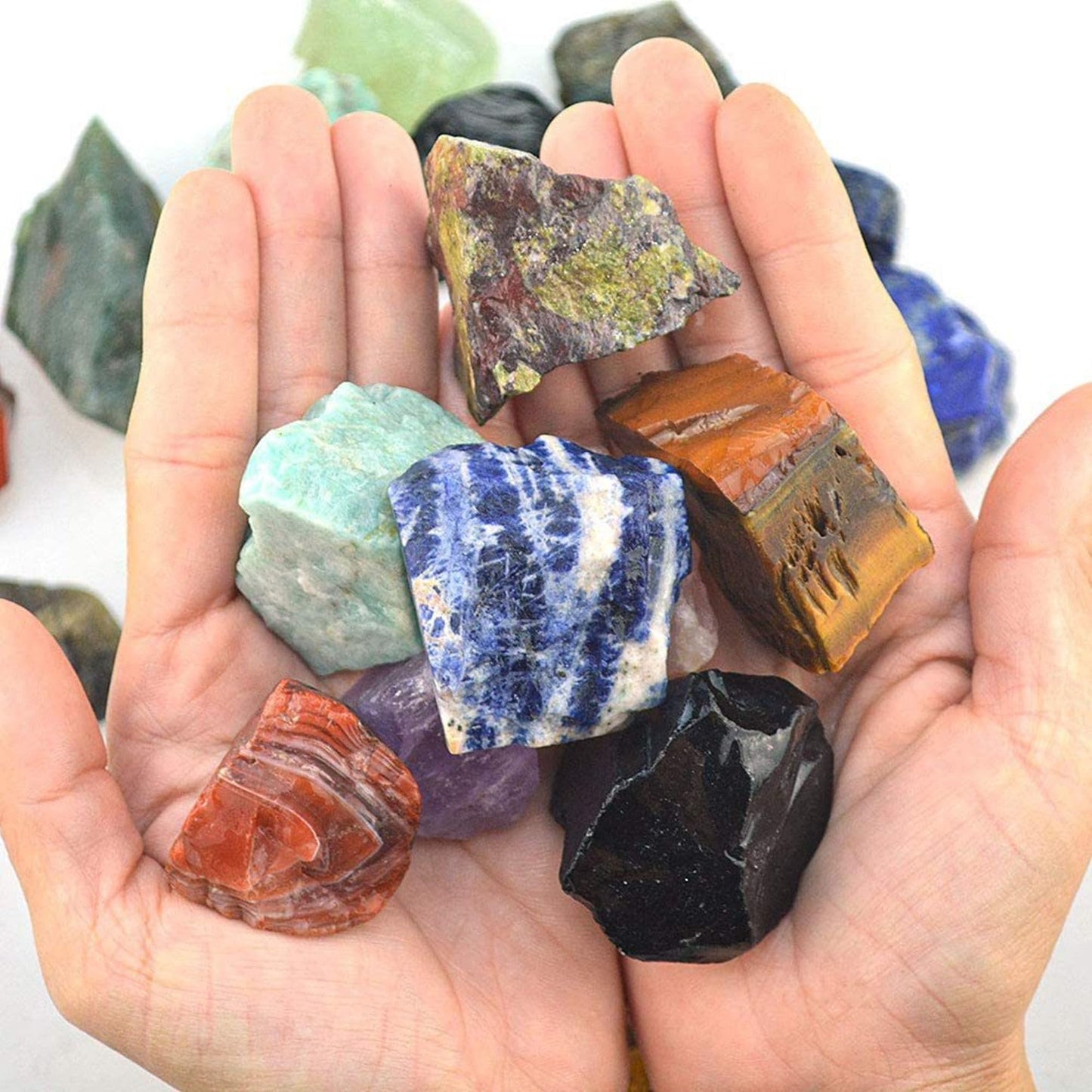 Citrine Raw Crystals Healing Crystals Natural Rough Stones 1.2-2" for Tumbling, Fountain Rocks, Yoga, Meditation, Polishin, Gift 12