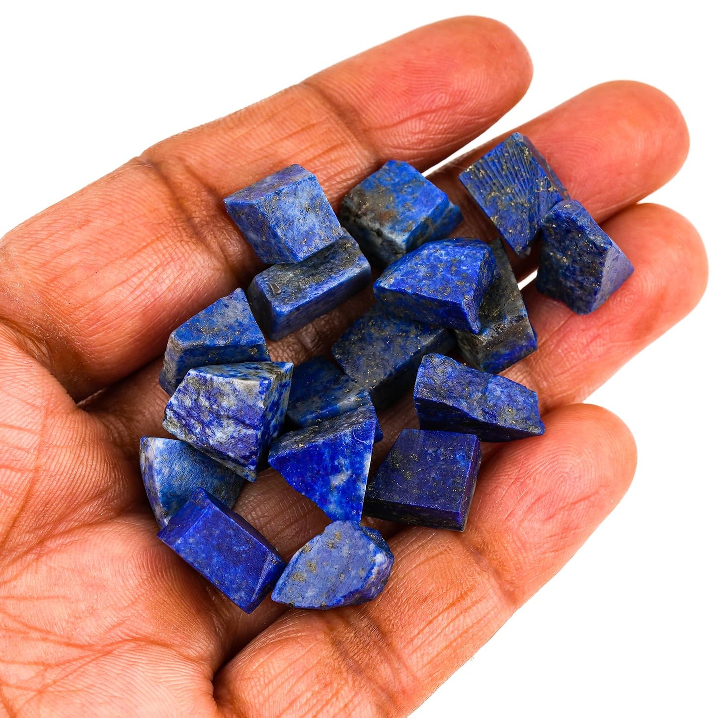 ColouredRocks 100 carats Lapis Lazuli Crystals, Raw Stones, Rough Gemstones, Jewelry Making Supply, Cabbing, Polishing, Cutting, DIY, Crafts (10pcs) (8-12mm)