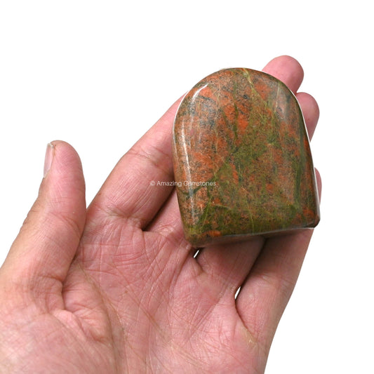 Amazing Gemstone Large Unakite Crystal Standing Palm Stone -Unakite Palm Stones and Crystals, A++ Grade Gemstones and Crystals - Healing Crystals and Healing Stones Office Home Decor Gifts