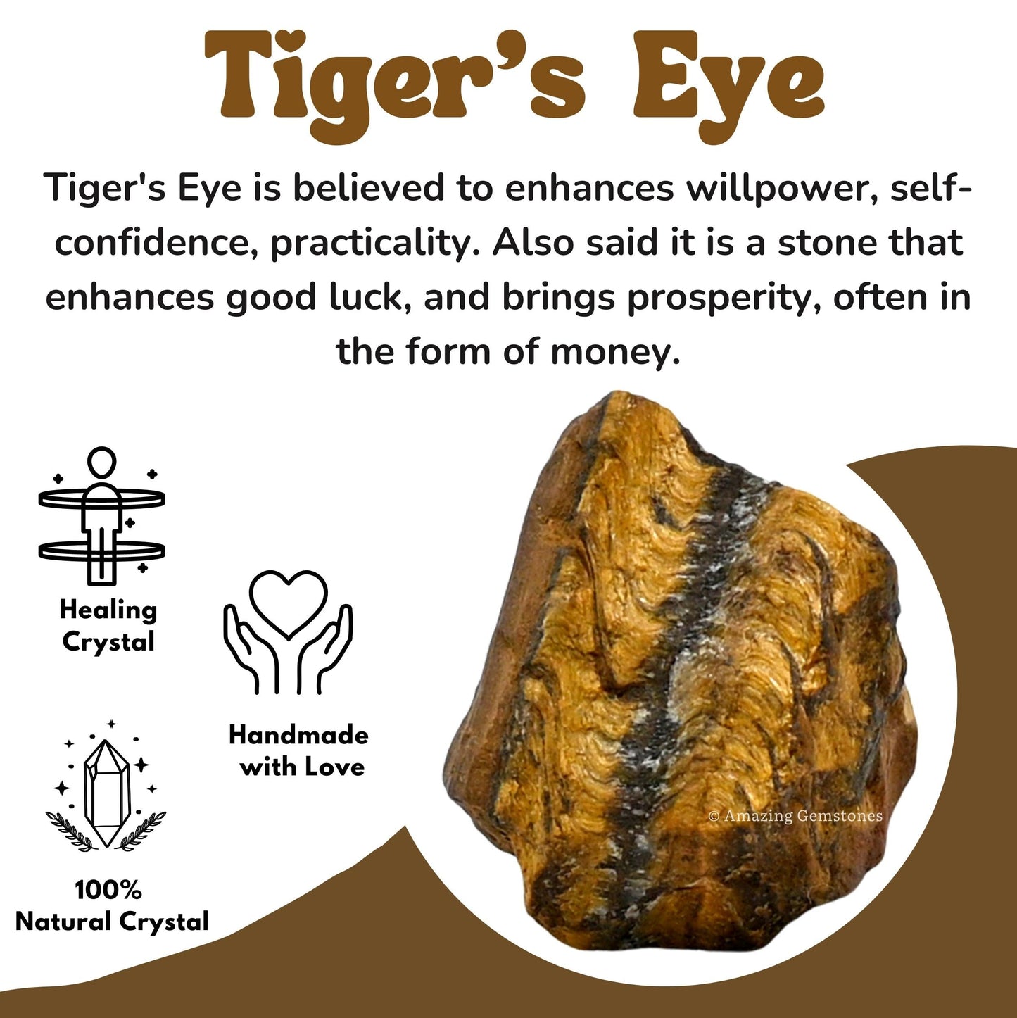 Amazing Gemstone 2 Pieces Tiger Eye Raw Crystals and Healing Stones, Natural Rocks for Tumbling and DIY Raw Stones and Crystals