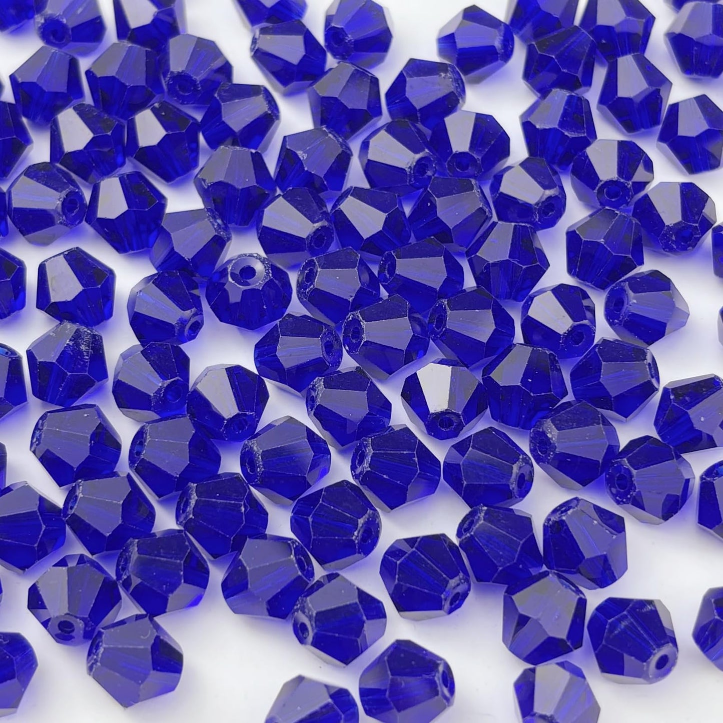 YUEXIGO 500pcs 3mm Bicone Glass Crystal Beads for Jewelry Making, Faceted Bicone Glass Spacer Beads for Bracelet Earring Necklace DIY Craft(Dark Blue)