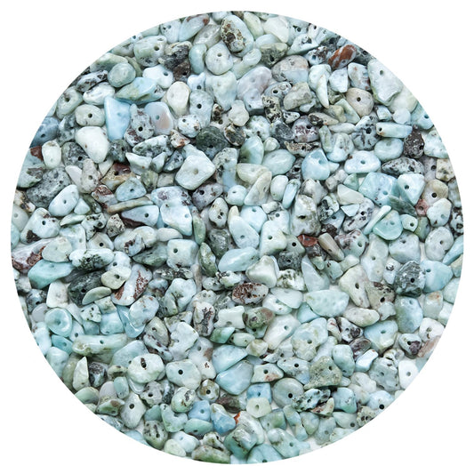 Natural Chip Stone Beads 450pcs Larimar Chips 5-8mm Genuine Real Irregular Healing Crystal Rocks Hole Drilled DIY Loose Gemstone Beads for Jewelry Making Bracelet Earrings Necklace Crafting