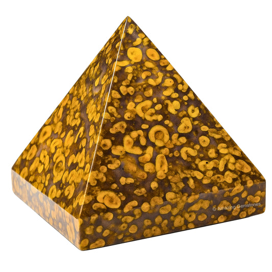Amazing Gemstone Fruit Jasper Pyramid Crystal Healing Stones - 1.5" Great Pyramid Figurine of Natural Stone Pyramid for Meditation, Reiki, Chakra Balancing and Crystal Pyramids Grid