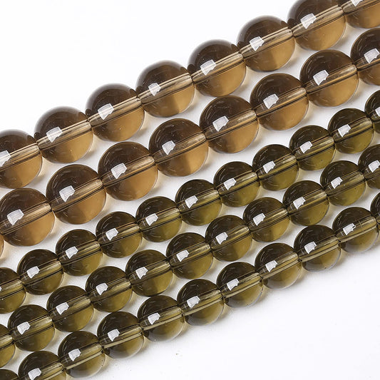 92PCS 4mm Smoky Crystal Quartz Glass Beads Natural Stone Round Loose Beads for Jewelry Making DIY Bracelet Necklace 15 Inch,Energy Stone Healing Power (4mm, Smoky Quartz Glass)