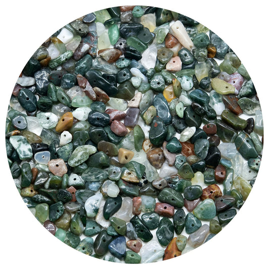 Natural Chip Stone Beads 450pcs Indian Agate Chips 5-8mm Genuine Real Irregular Healing Crystal Rocks Hole Drilled DIY Loose Gemstone Beads for Jewelry Making Bracelet Earrings Necklace Crafting
