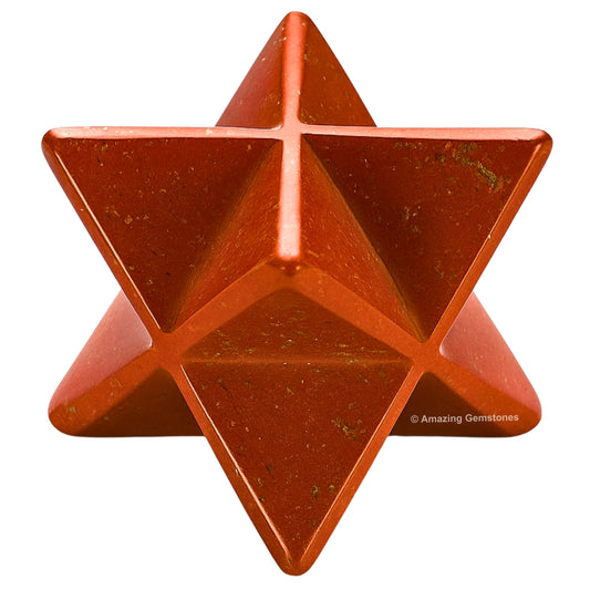 Amazing Gemstone Red Jasper Merkaba Crystal - 0.75 Inches Metaphysical Merkaba Star for Meditation - Energetic Tetrahedron Crystal and Healing Stones for Spiritual Growth and Healing (15-20mm)