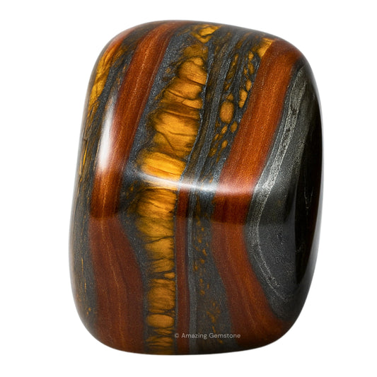 Amazing Gemstone Iron Tiger Eye Crystal Tumbled Stones Polished Rocks - Natural Gem Stones for Healing - DIY Crystals for Protection (1 Piece)