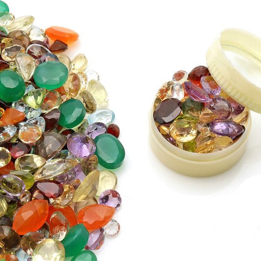 Mixed Gems Natural Loose Gemstones | 100% Natural Loose Gemstones bulk| Grade A+ (natural inclusions) |Hand Cut and Polished | Gemstone Wholesale Lot – by GM GemMartUSA (MX-60001)