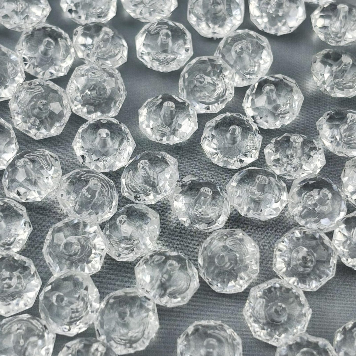 YHYPOCI 1000pcs 6mm Acrylic Crystal Beads, Faceted Rondelle Acrylic Spacer Beads for Wind Chimes Bracelet Necklace Earring Keychain Jewelry Making DIY Crafts(White)