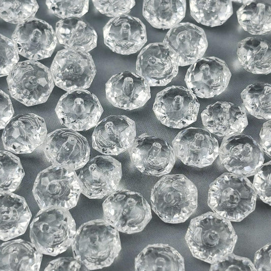 YHYPOCI 400pcs 8mm Acrylic Crystal Beads, Faceted Rondelle Acrylic Spacer Beads for Wind Chimes Bracelet Necklace Earring Keychain Jewelry Making DIY Crafts(White)