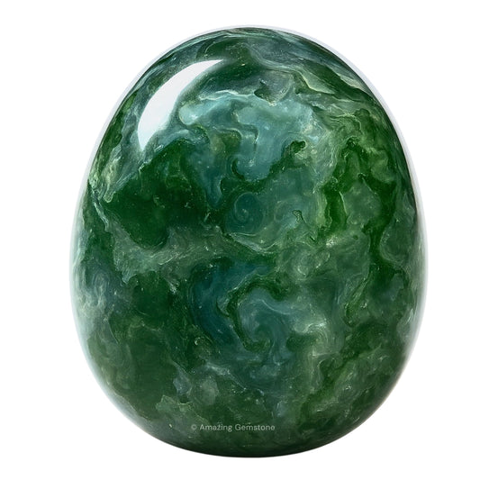 Amazing Gemstone Moss Agate Crystals and Healing Stones Tumbled - 1 oz Moss Agate Stones, Healing Stones for Energy Balance, Stress Relief - Premium Polished Gems Rocks for Meditation & Wellness