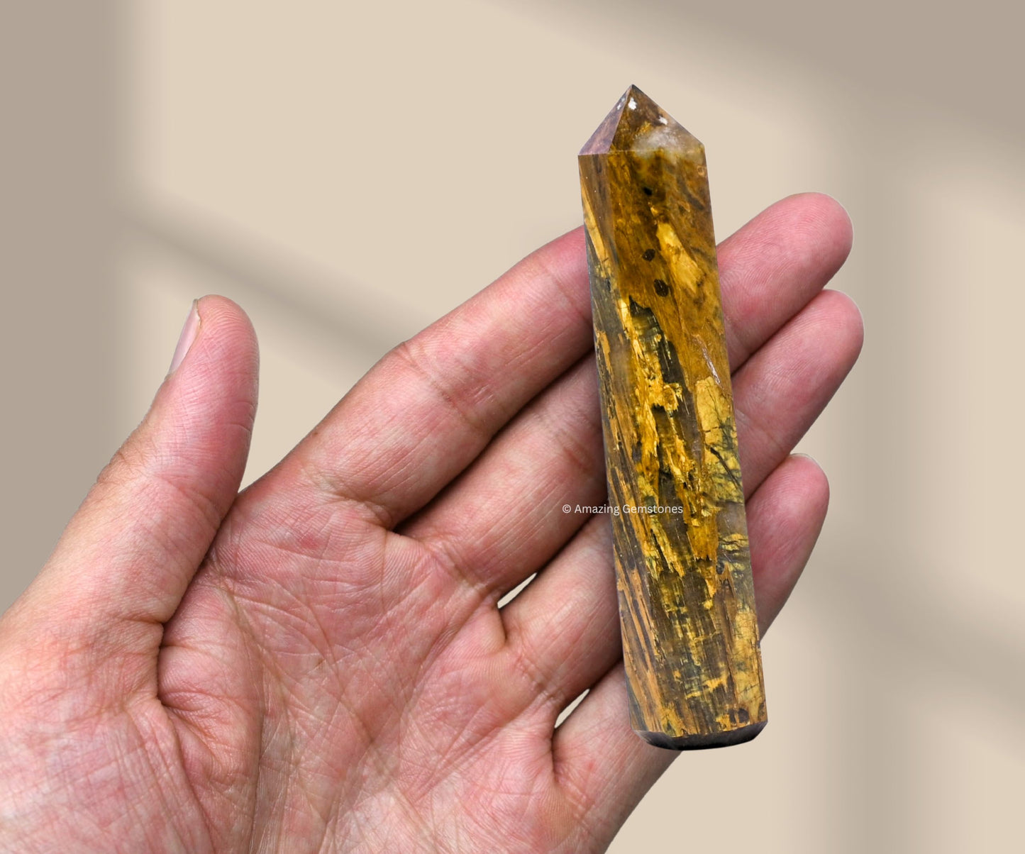 Amazing Gemstone Nellite Crystal Towers ~ Natural Healing Crystal Point Obelisk for Reiki Healing and Crystal Grid (3" to 4" INCH)