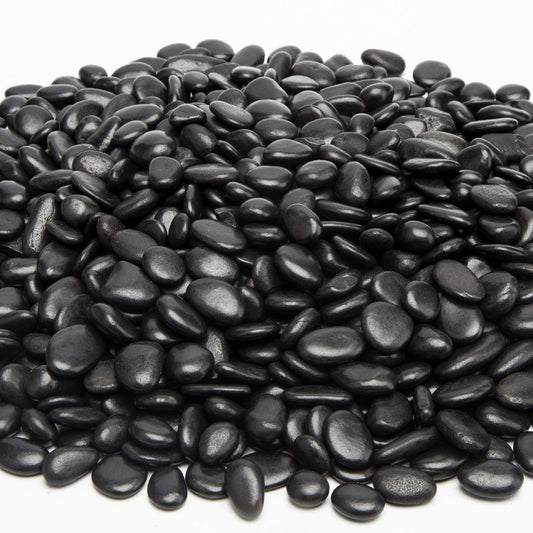 Black Small Pebbles - Decorative Gravel Rock Plant Stones,3/8" Natural Polished Stones Succulent Gravel,Pebbles Gravel for Bamboo Plants,Succulent,Home Decor,Landscaping,Vase Fillers.