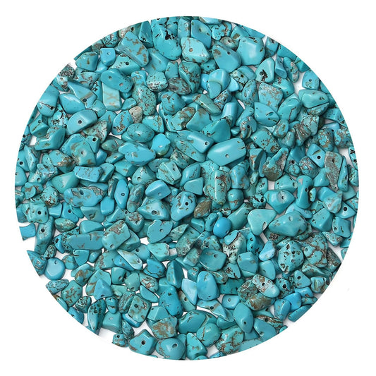 Natural Chip Stone Beads 450pcs Blue Turquoise Chips 5-8mm Irregular Healing Crystal Rocks Hole Drilled DIY Loose Gemstone Beads for Jewelry Making Bracelet Earrings Necklace Crafting