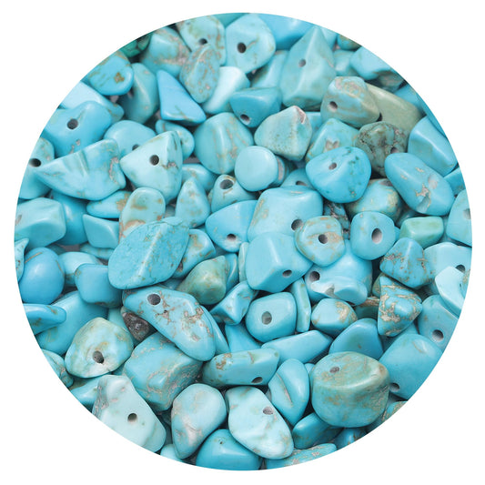 Youngbling Natural Chip Stone Beads 450 Pcs 5-8mm Healing Crystal Irregular Gemstone Drilled Lose Rocks Turquoise Beads Bulk for Bracelet Jewelry Making