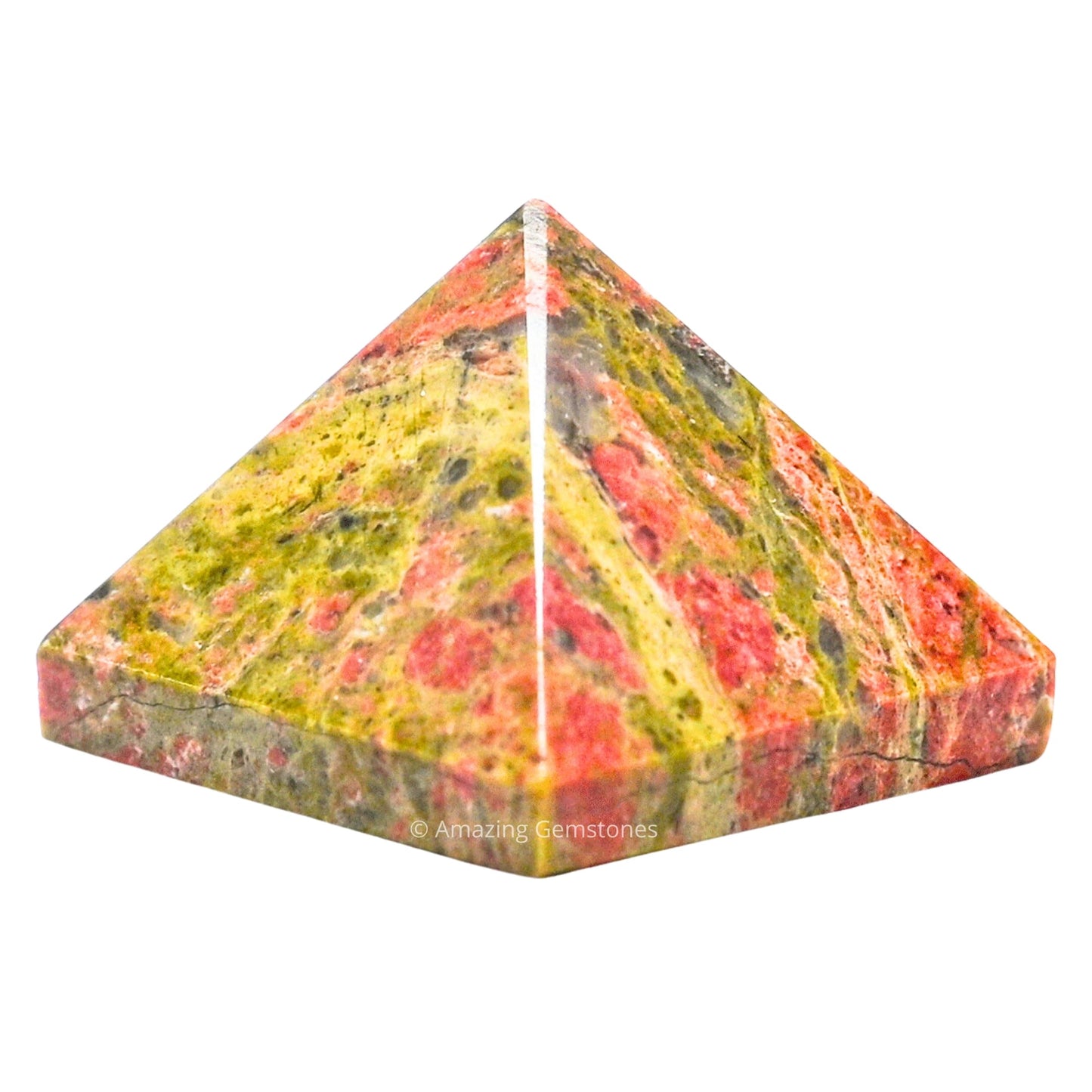 Amazing Gemstone Unakite Pyramid Crystal Healing Stones - 1" Great Pyramid Figurine of Natural Stone Pyramid for Meditation, Reiki, Chakra Balancing and Crystal Pyramids Grid