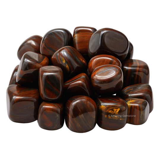 Amazing Gemstone Iron Tiger Eye Crystals and Healing Stones Tumbled - 1000+ Carats Iron Tiger Eye Stone, Healing Stones for Energy Balance, Stress Relief - Premium Polished Gems Rocks for Meditation
