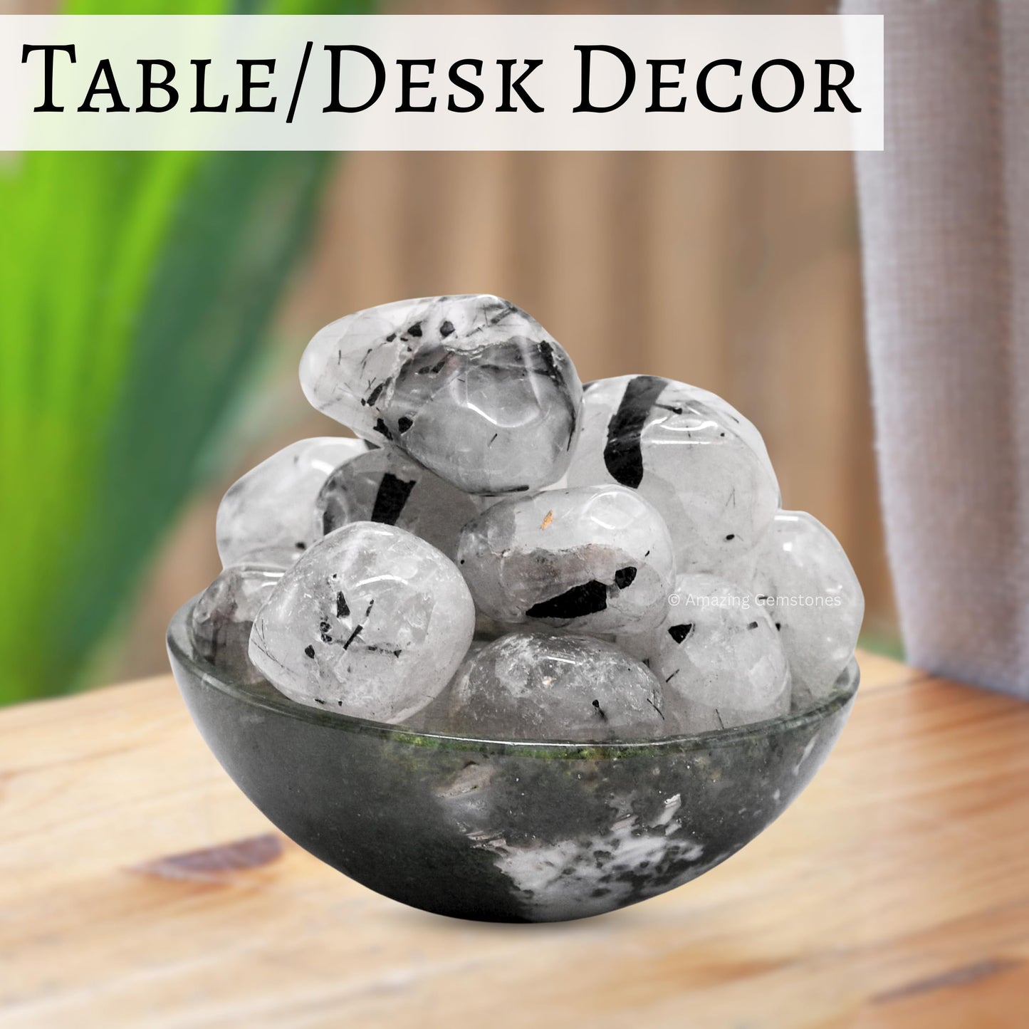 Amazing Gemstone Black Rutilated Quartz Crystals & Healing Stones Tumbled - 1 oz Black Rutilated Quartz Stone, Healing Stones for Energy Balance, Premium Polished Gems Rocks for Meditation & Wellness