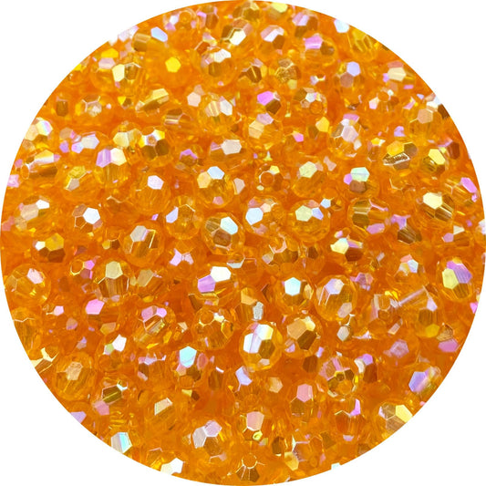 Tingoons 400 PCS 8mm Acrylic Faceted Spacer Beads AB Color Glossy Round Loose Beads for Jewelry Making Bracelet Necklace Earring Ornament Wind Chimes Key Chains(Orange AB)