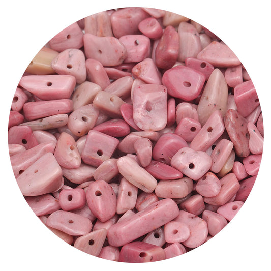 Youngbling Natural Chip Stone Beads 450 Pcs 5-8mm Healing Crystal Irregular Gemstone Drilled Lose Rocks Rhodochrosite Beads Bulk for Bracelet Jewelry Making