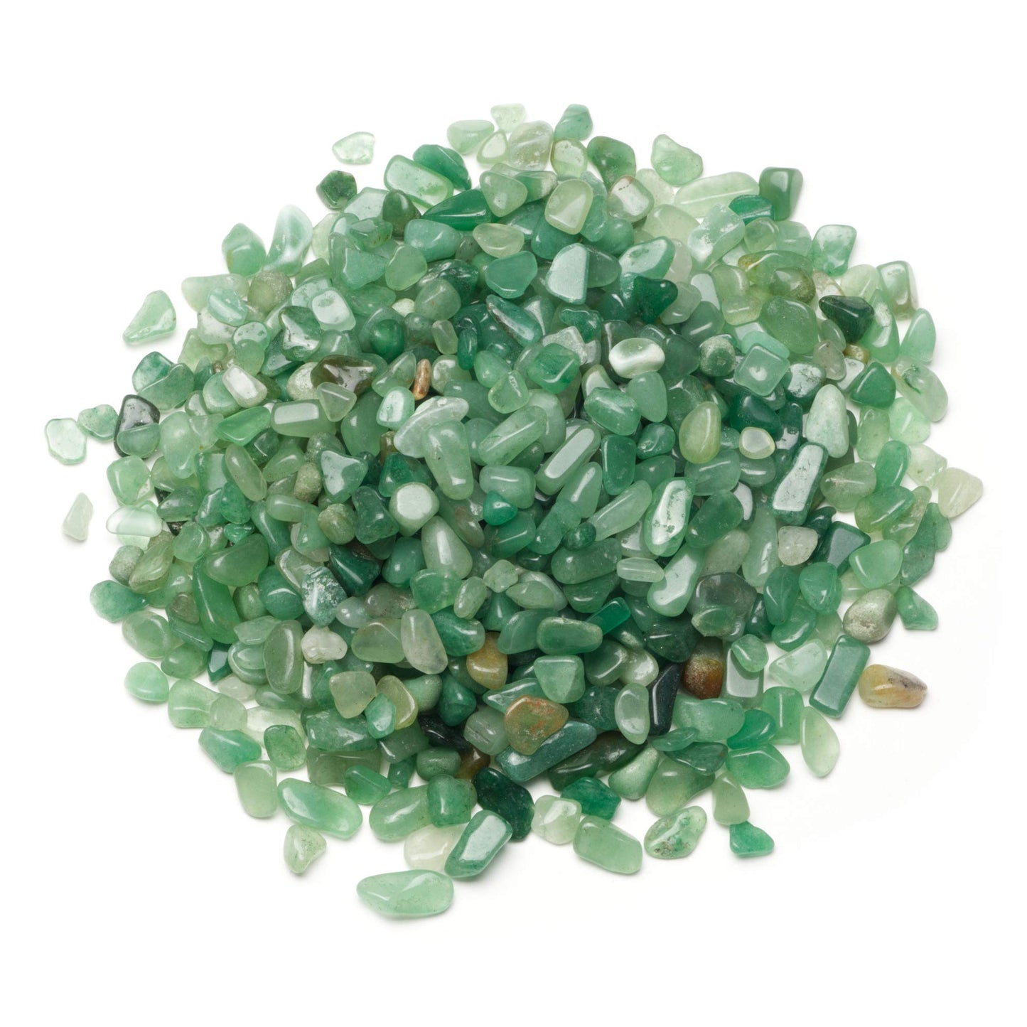 Cherry Tree Collection 1/2 Pound Polished Tumbled Gemstone Chips, Pebbles, Crystal Chips Bulk for Jewelry Making, Healing, Plants, Succulents, Aquariums, Decoration, Chakra (Green Aventurine)