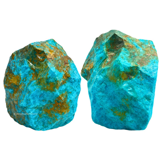 Amazing Gemstone Chrysocolla Shattuckite Raw Crystals and Healing Stones, Natural Rocks for Tumbling - DIY Raw Stones and Crystals, 2 Pieces