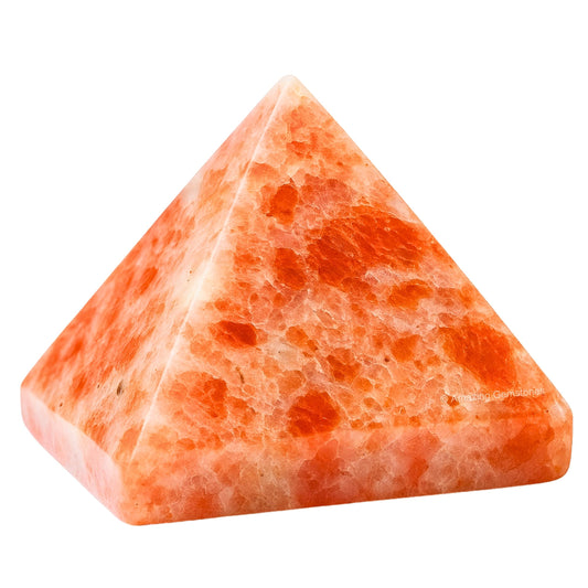 Amazing Gemstone Sunstone Pyramid Crystal Healing Stones - 2" Great Pyramid Figurine of Natural Stone Pyramid for Meditation, Reiki, Chakra Balancing and Crystal Pyramids Grid