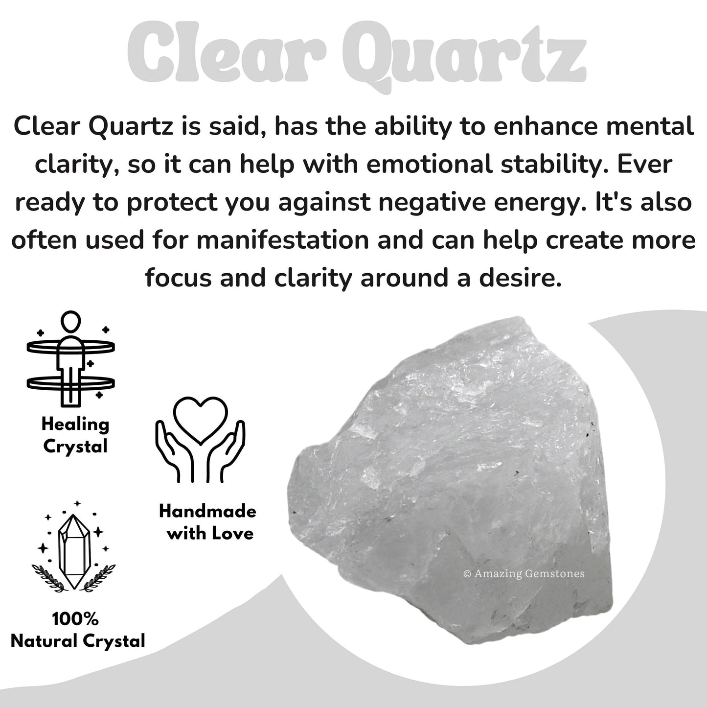 Amazing Gemstone Clear Quartz Raw Crystals and Healing Stones, Natural Rocks for Tumbling - DIY Raw Stones and Crystals, 2 Pieces