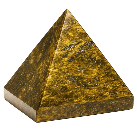 Amazing Gemstone Bronzite Pyramid Crystal Healing Stones - 1.5" Great Pyramid Figurine of Natural Stone Pyramid for Meditation, Reiki, Chakra Balancing and Crystal Pyramids Grid